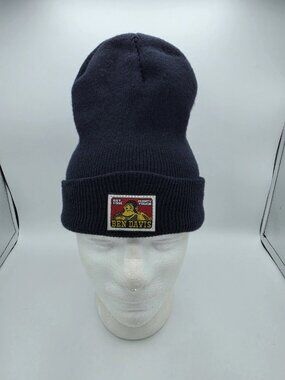 Ben Davis Beanie Unisex Acrylic Cuffed Knit Hat Mens Navy Blue Casual Cap EUC